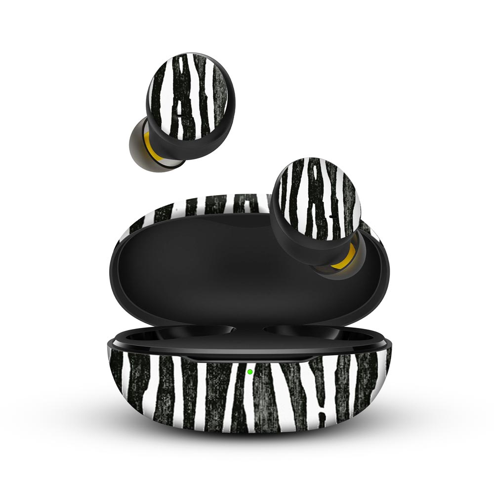 Black Waves - skins for realme buds q by sleeky india